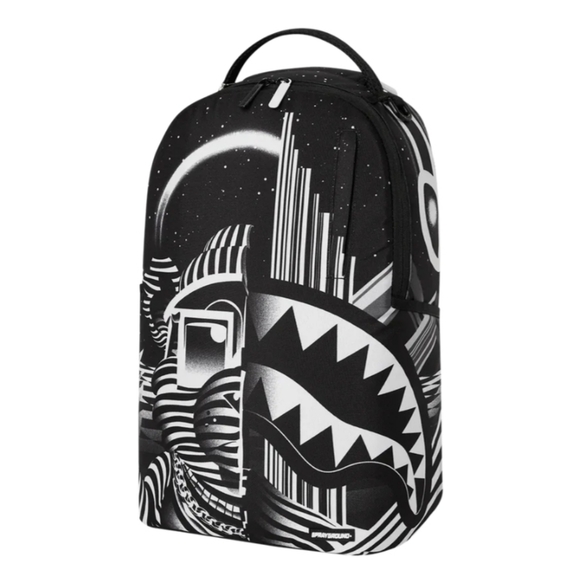 Factory Sealed Sprayground Black White on the Flipside Shark Backpack - Picture 6 of 14